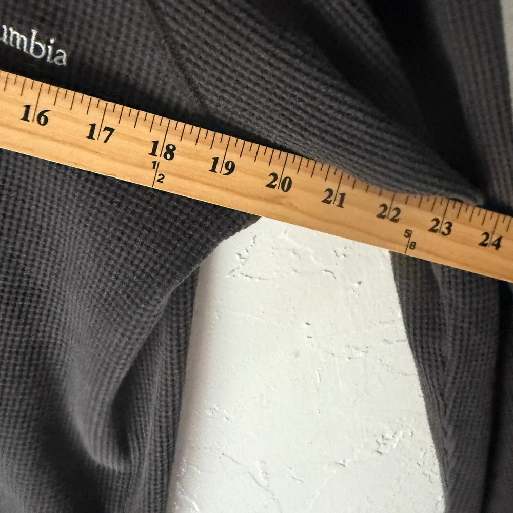 Columbia Mens Waffle Knit Long Sleeve Henley Shirt‎ Charcoal Gray Size M